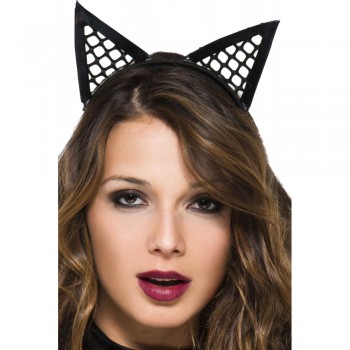 Oreilles de chatte pointues filet - Music Legs Lingerie