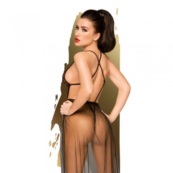 Body et jupe en voile Noir Best foreplay - Penthouse Lingerie Sexy - Garnet's Lingerie House