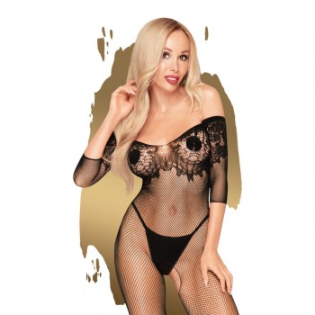 Combinaison Bodystockings ouvert à l'entrejambe Noire High profile - Penthouse Lingerie Sexy - Garnet's Lingerie House