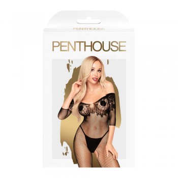 Combinaison Bodystockings ouvert à l'entrejambe Noire High profile - Penthouse Lingerie Sexy - Garnet's Lingerie House