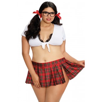 Déguisement sexy grande taille d'étudiante à lunettes - Dreamgirl - Garnet's Lingerie House