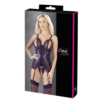 Bustier noir avec jarretelles amovibles - Cottelli Lingerie