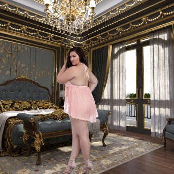 Body string grande taille décolleté effet nuisette ouverte - Dreamgirl Lingerie