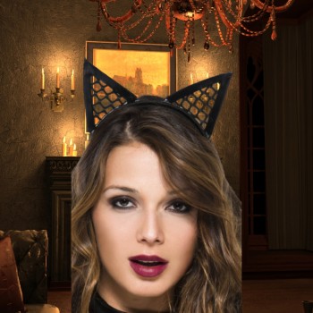 Oreilles de chatte pointues filet - Music Legs Lingerie