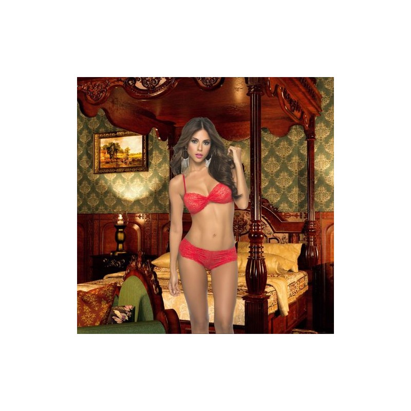 Ensemble dentelle rouge Top et culotte  - Mapalé - Garnet's Lingerie House