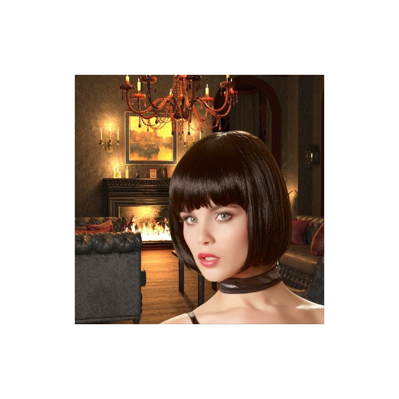 Perruque brune coupe au carré - Wigged Love